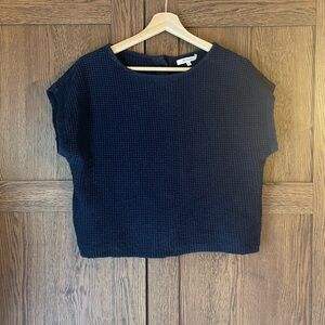 Madewell Boatneck Button-Back Sweater Tee - Navy